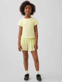 Kids Quick-Dry Butterfly-Hem Run Shorts