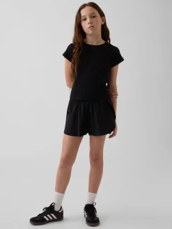 Kids Quick-Dry Butterfly-Hem Run Shorts
