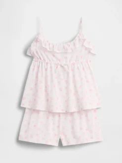 Kids Recycled PJ Ruffle Cami Short Set