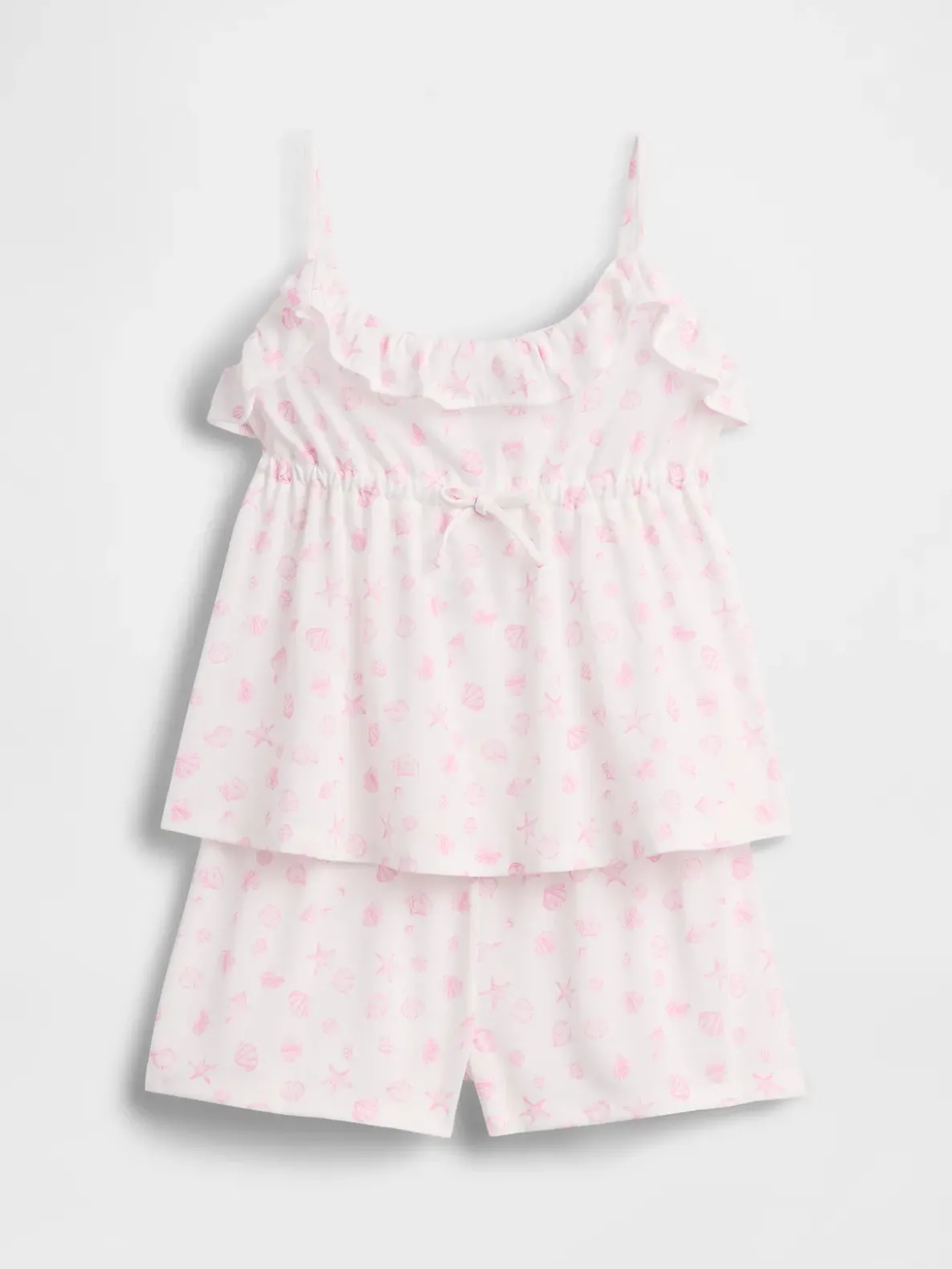Kids Recycled PJ Ruffle Cami Short Set
