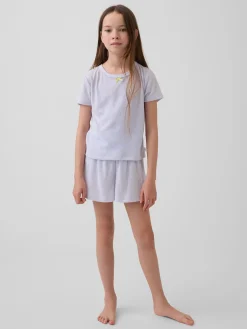 Kids Recycled Pointelle PJ Shorts
