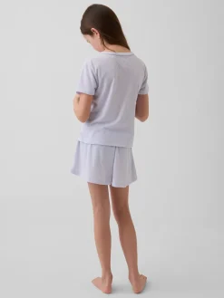 Kids Recycled Pointelle PJ Shorts