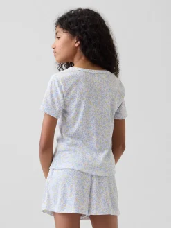 Kids Recycled Pointelle PJ Shorts