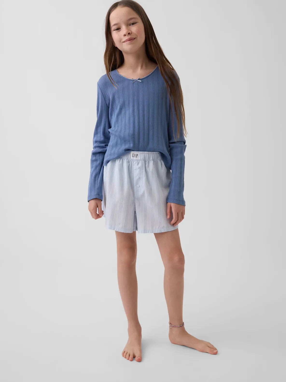 Kids Recycled Poplin PJ Boxer Shorts