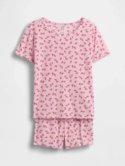 Kids Recycled Rib PJ Short Set