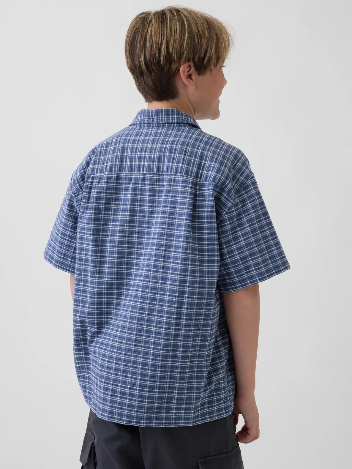 Kids Relaxed Plaid Oxford Shirt