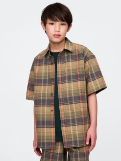 Kids Relaxed Plaid Shirt