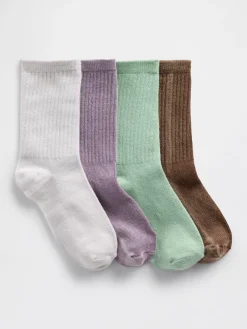 Kids Rib Crew Socks (4-Pack)