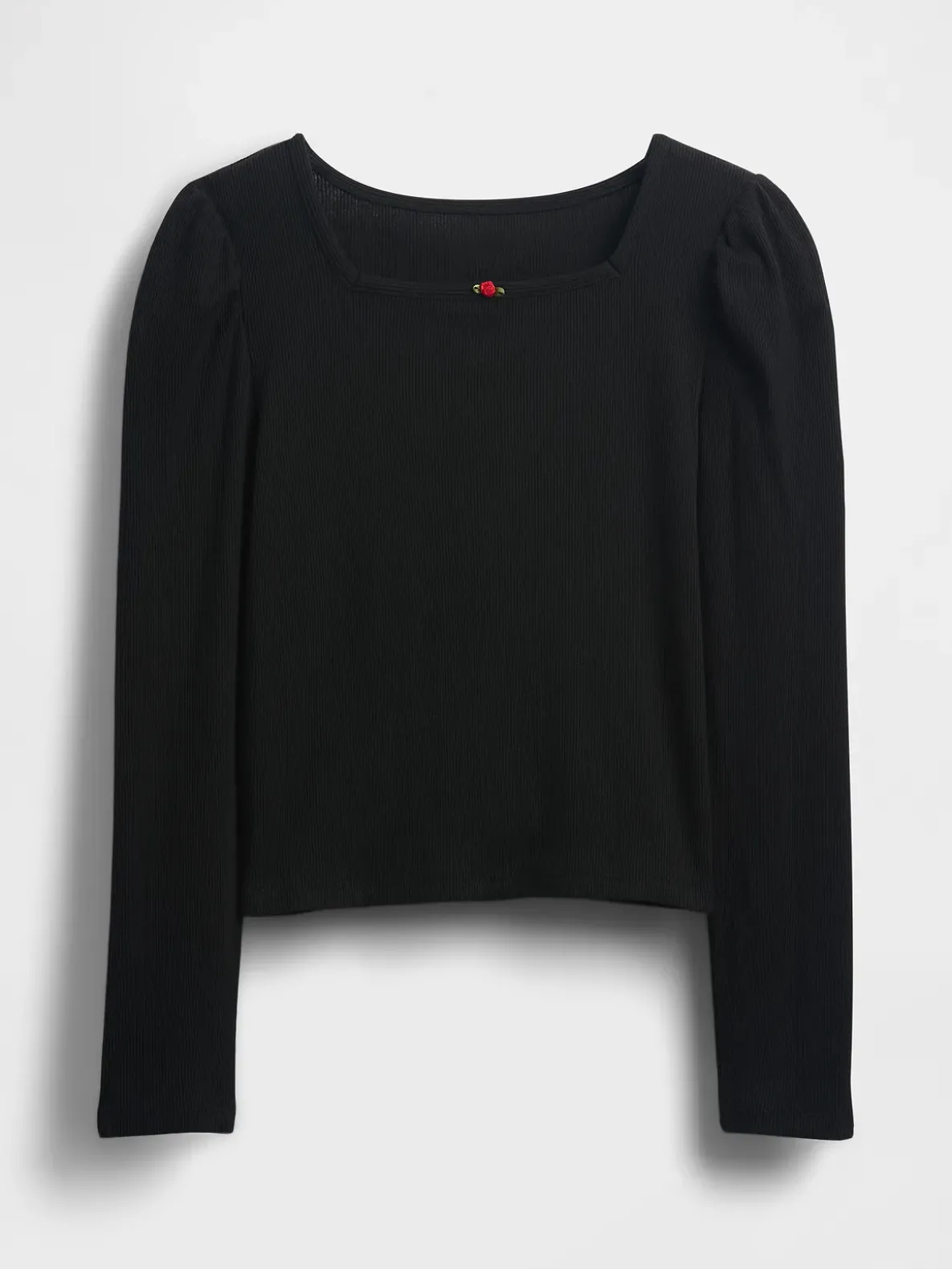 Kids Rib Puff-Sleeve Top