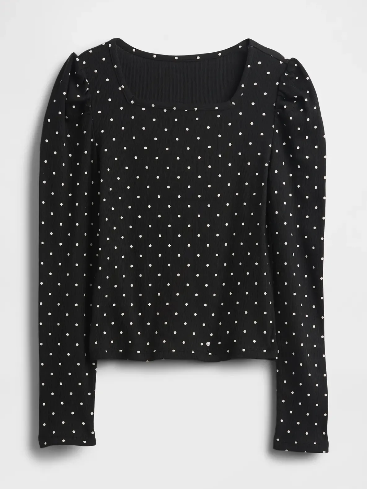 Kids Rib Puff-Sleeve Top