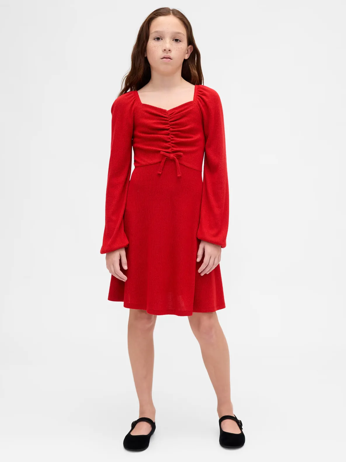 Kids Ruched Bow Dress