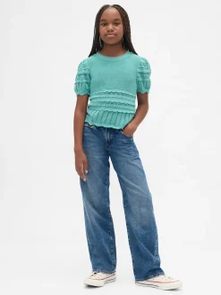 Kids Scalloped Mixed-Stitch Sweater