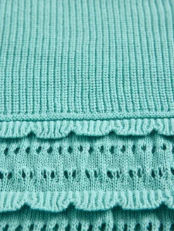 Kids Scalloped Mixed-Stitch Sweater