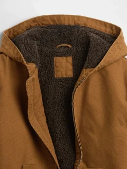 Kids Sherpa-Lined Canvas Denim Hoodie