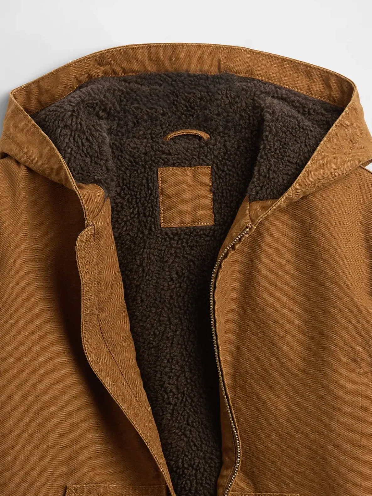 Kids Sherpa-Lined Canvas Denim Hoodie