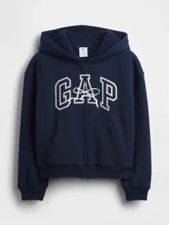 Kids Sherpa-Lined Graphic Logo Hoodie