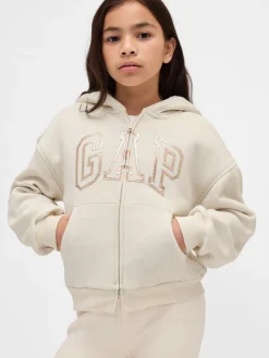 Kids Sherpa-Lined Graphic Logo Hoodie