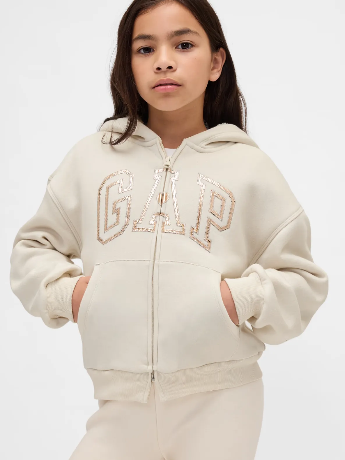 Kids Sherpa-Lined Graphic Logo Hoodie