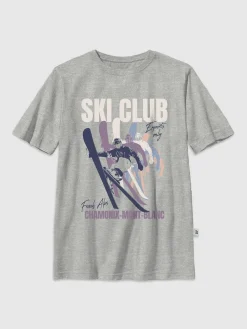 Kids Ski Club Oversized Graphic T-Shirt