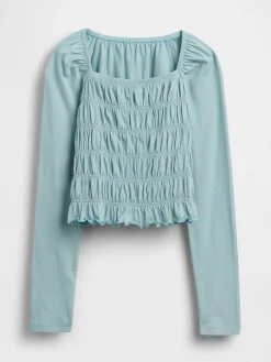 Kids Smocked Square-Neck Top