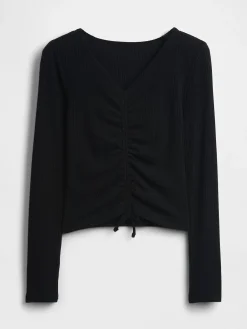 Kids Softspun Rib Ruched Top