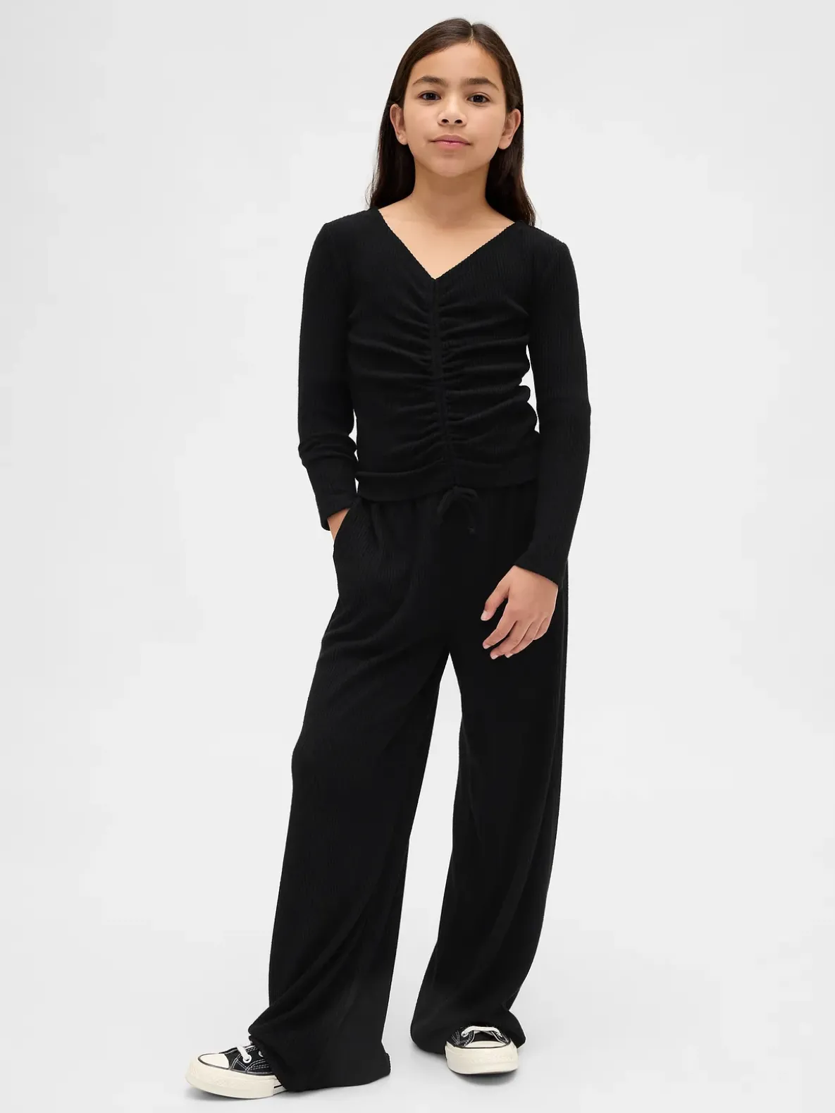 Kids Softspun Rib Ruched Top