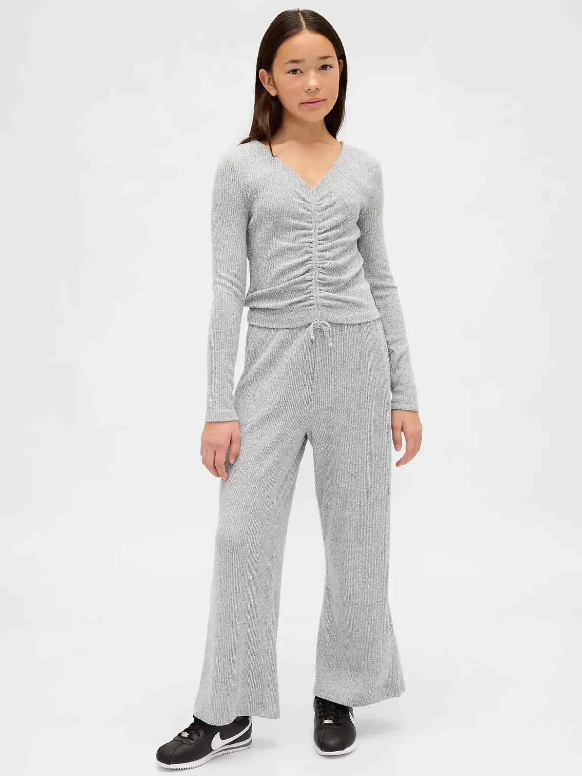 Kids Softspun Rib Ruched Top