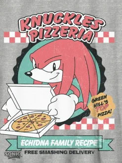 Kids Sonic The Hedgehog Knuckles Pizza Graphic T-Shirt