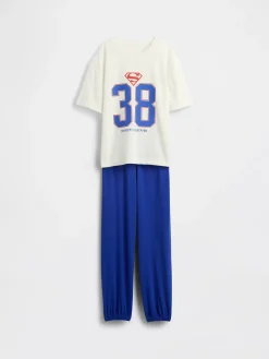 Kids Superman Oversized Recycled PJ Jogger Set