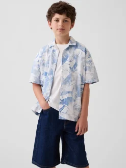 Kids Textured Floral Relaxed Vacay Shirt