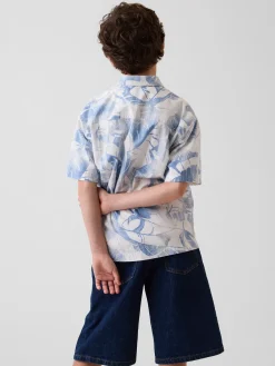 Kids Textured Floral Relaxed Vacay Shirt