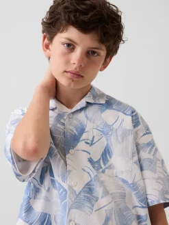 Kids Textured Floral Relaxed Vacay Shirt