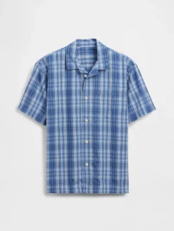 Kids Textured Plaid Relaxed Vacay Shirt