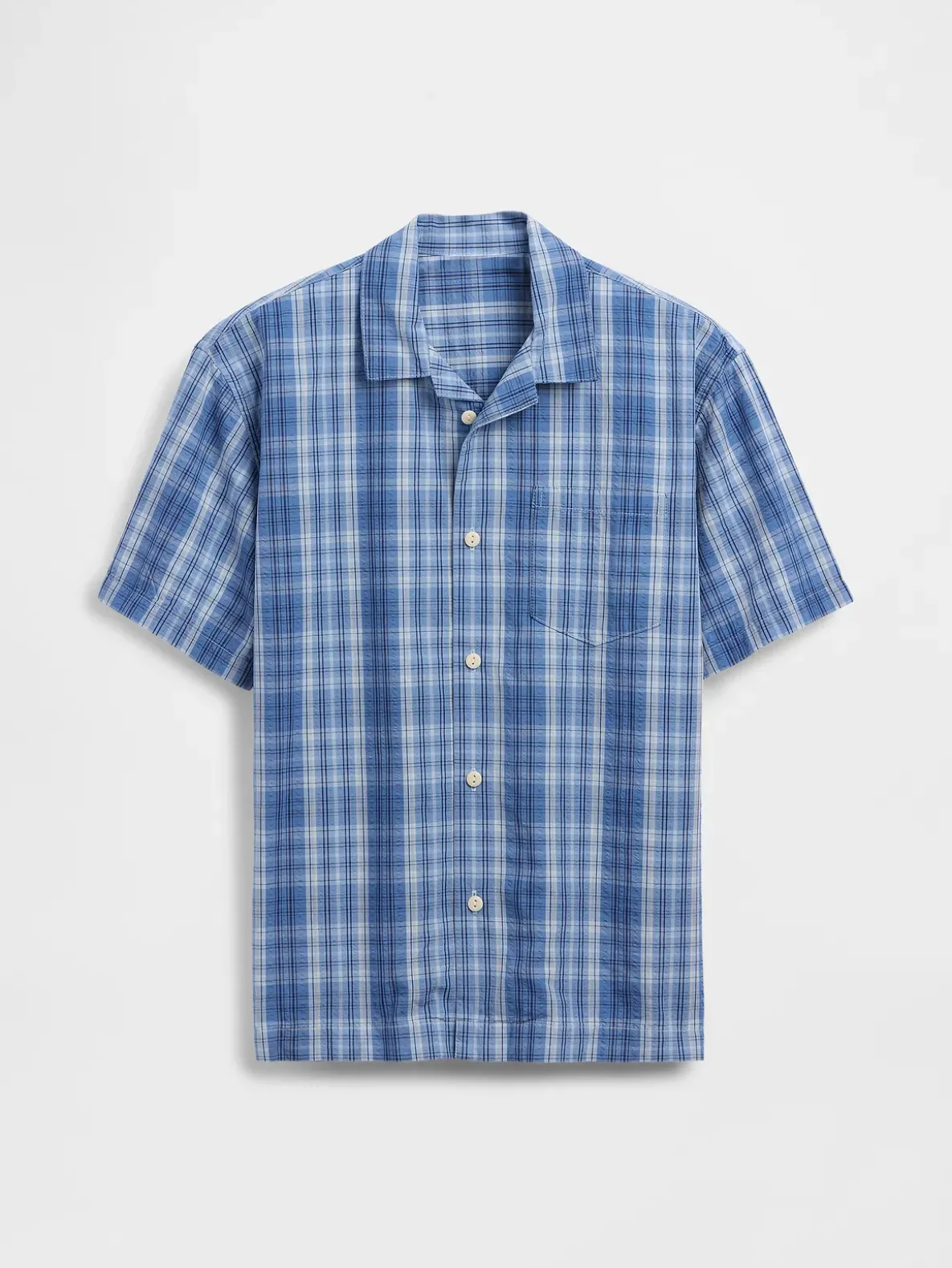 Kids Textured Plaid Relaxed Vacay Shirt