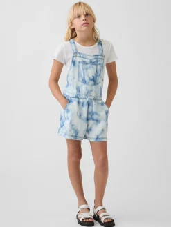 Kids Tie-Dye Denim Relaxed Shortalls