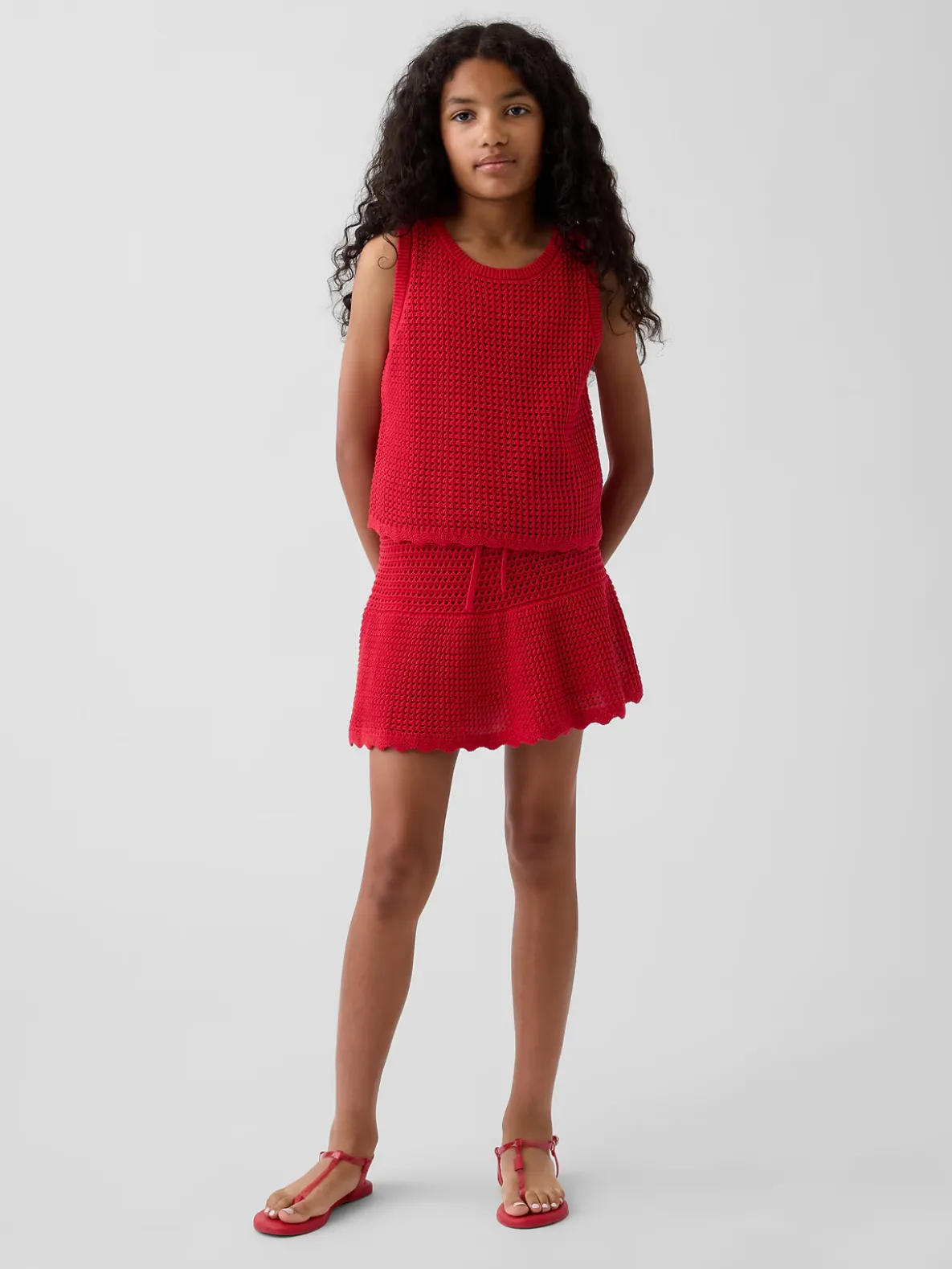 Kids Tiered Crochet Skort