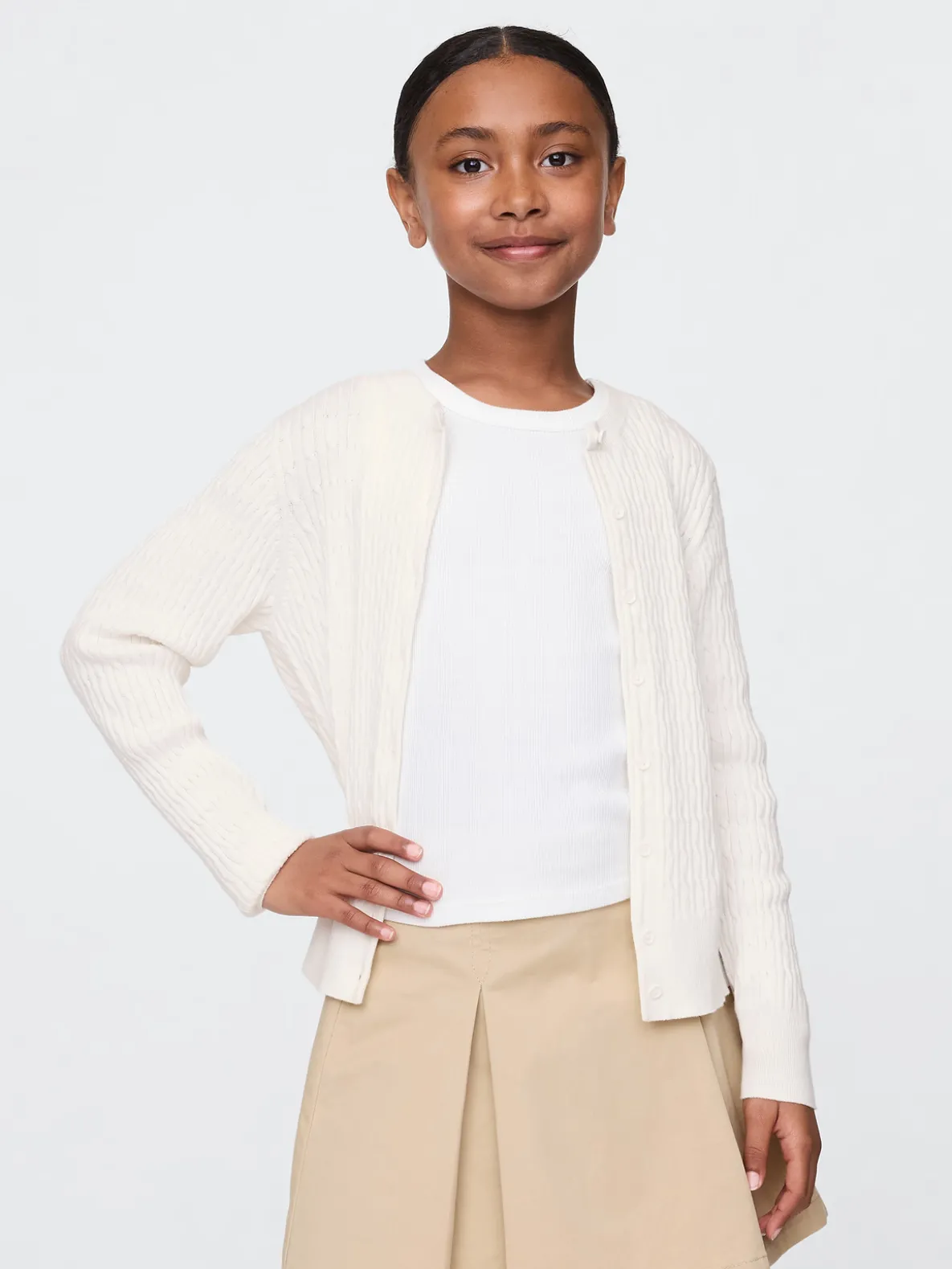 Kids Uniform Cardigan Sweater