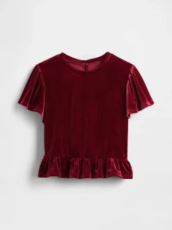 Kids Velour Peplum Top