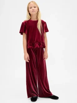 Kids Velour Peplum Top