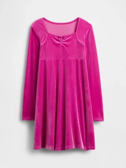 Kids Velvet Empire Waist Dress