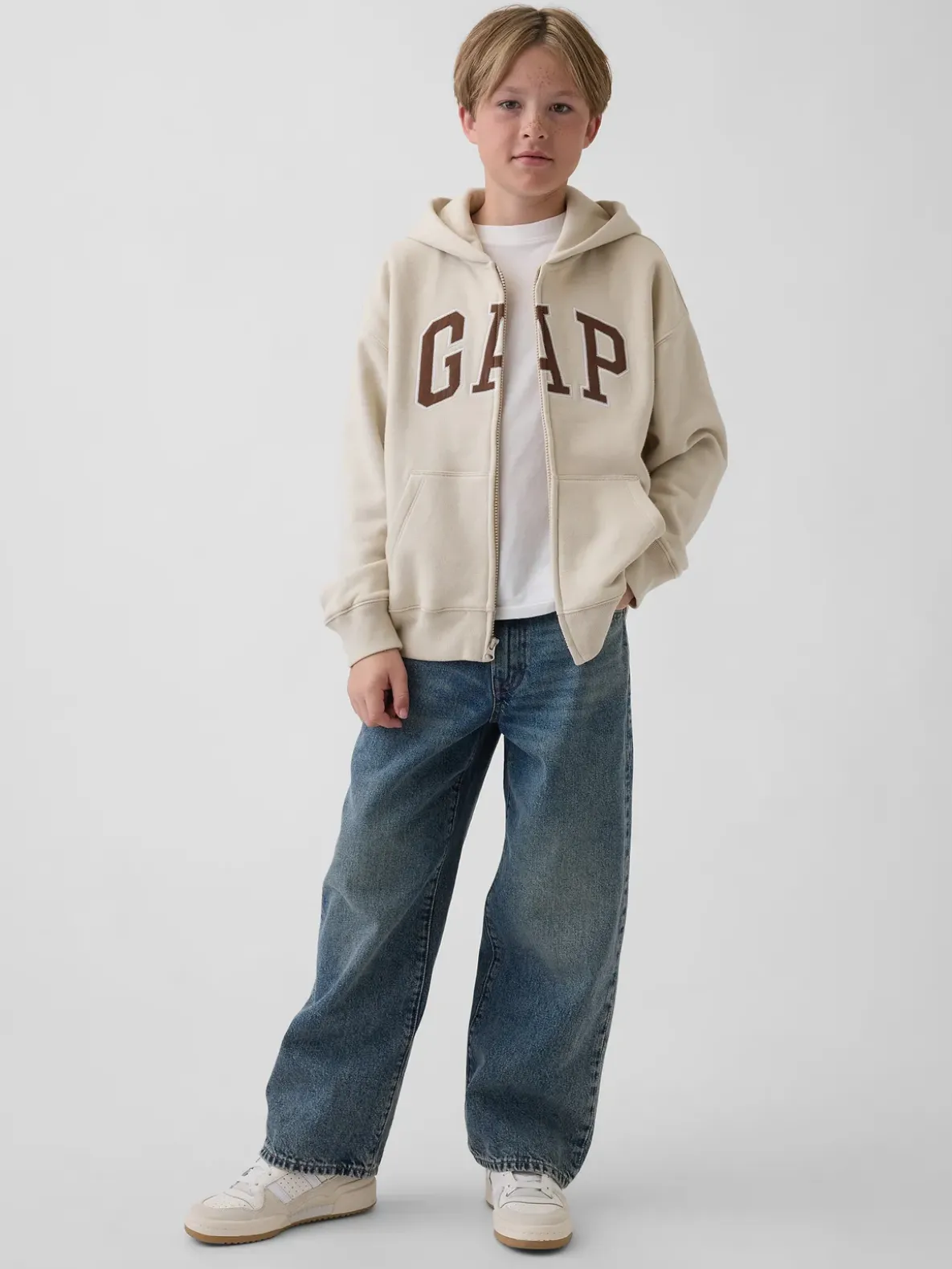 Kids VintageSoft Logo Zip Hoodie