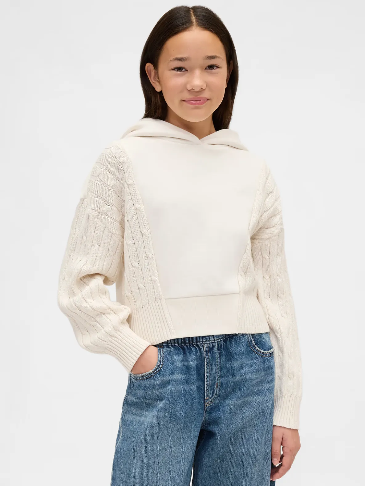 Kids VintageSoft Mixed Media Hoodie