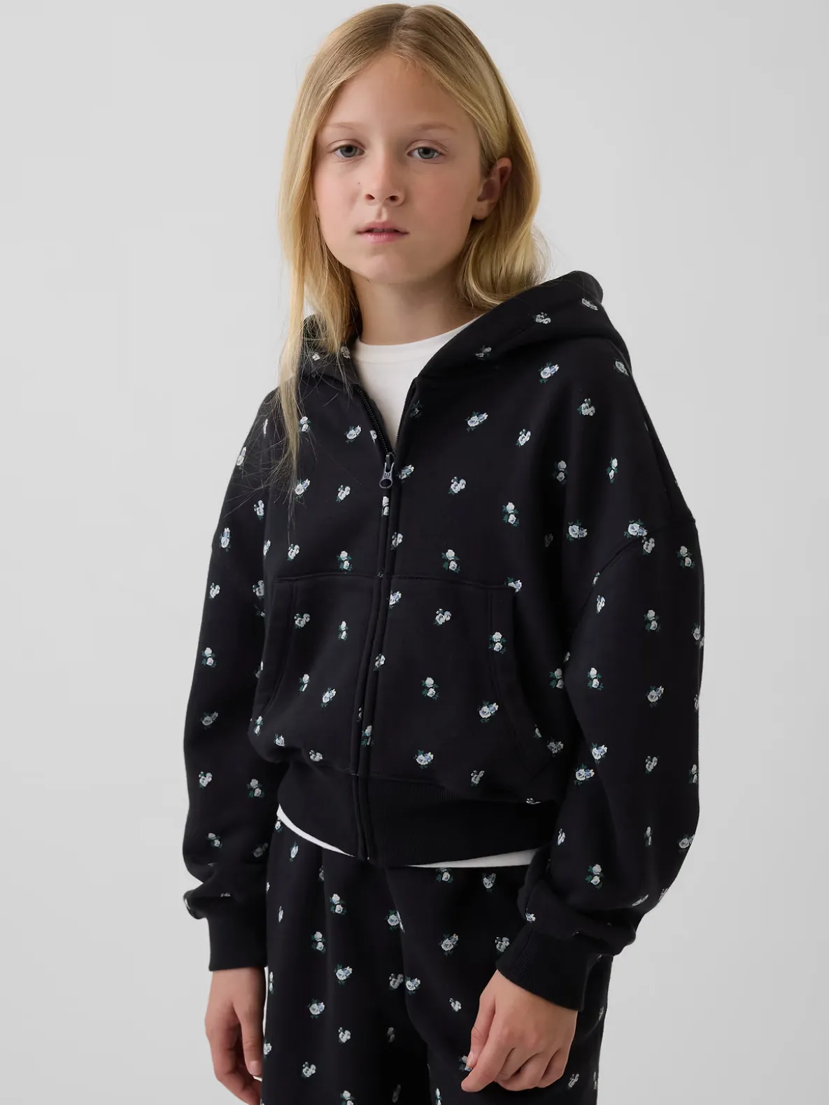 Kids VintageSoft Oversized Logo Zip Hoodie