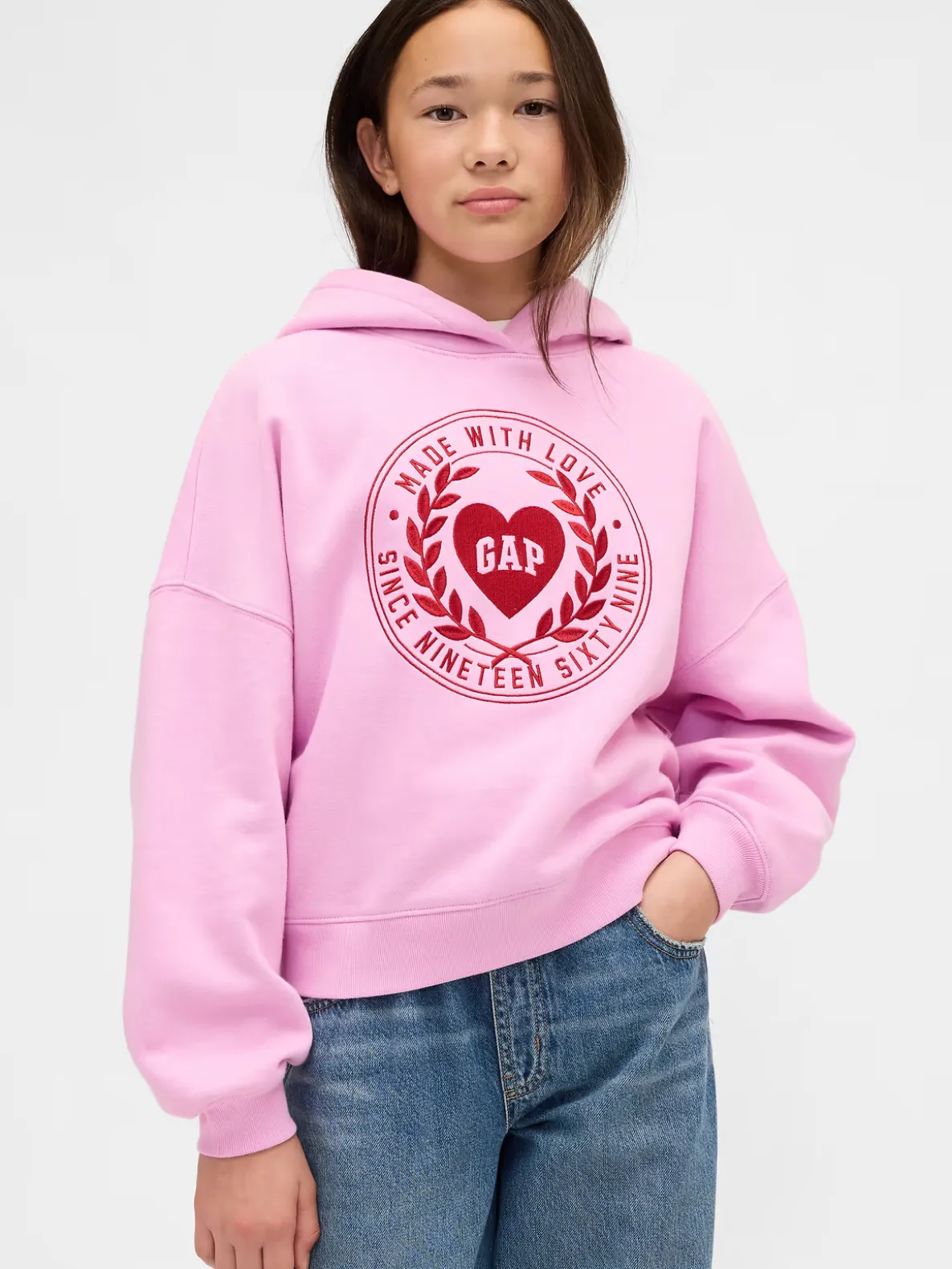 Kids VintageSoft Oversized Heart Logo Hoodie