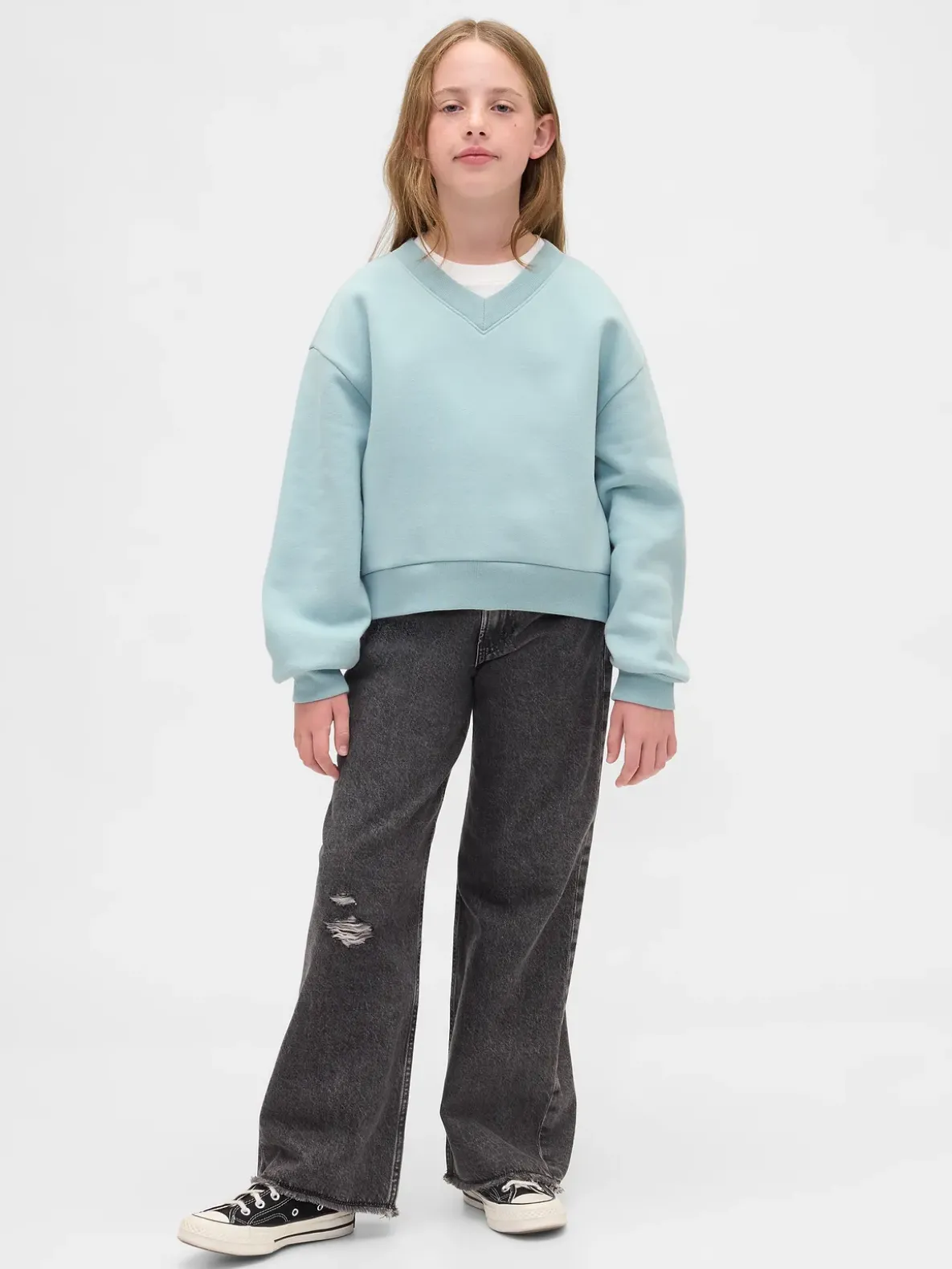 Kids VintageSoft Relaxed V-Neck Sweatshirt