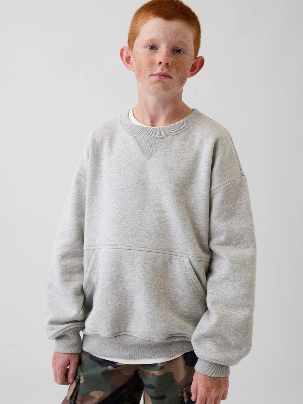 Kids VintageSoft Relaxed Crewneck Pocket Sweatshirt