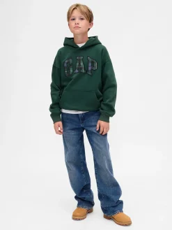Kids VintageSoft Relaxed Plaid Logo Hoodie