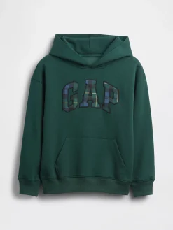 Kids VintageSoft Relaxed Plaid Logo Hoodie