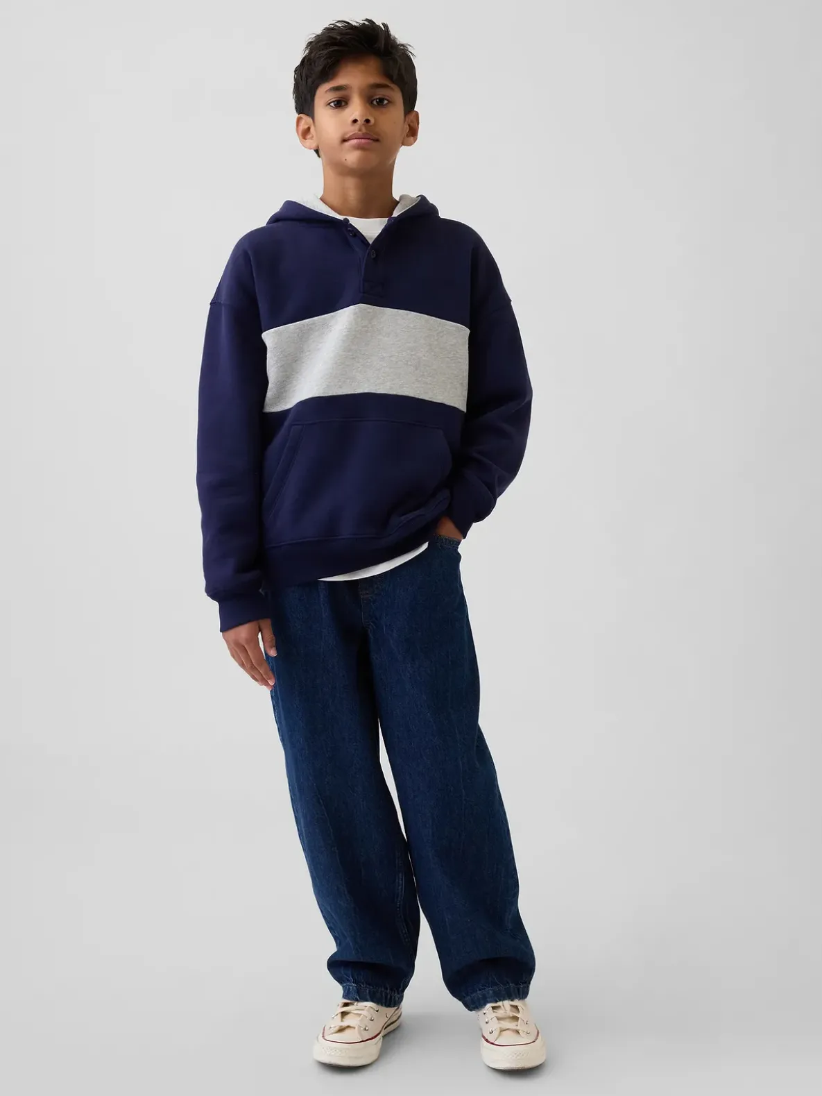 Kids VintageSoft Relaxed Henley Hoodie
