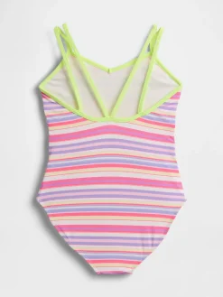 Kids V-Neck One-Piece Swimsuit